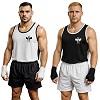FIGHTERS - Boxing Shirt / Reversable / Schwarz + Weiss / XL