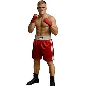 FIGHT-FIT - Pantaloncini da Boxe / Rosso-Bianco / Medium