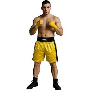 FIGHT-FIT - Pantaloncini da Boxe / Giallo-Nero / Medium