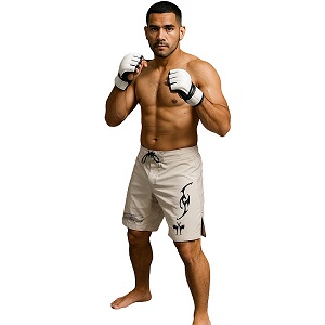 FIGHT-FIT - Pantaloncini da MMA / Brazilian / Bianco / Large