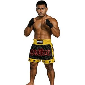FIGHTERS - Pantaloncini Muay Thai / Nero-Giallo / Small
