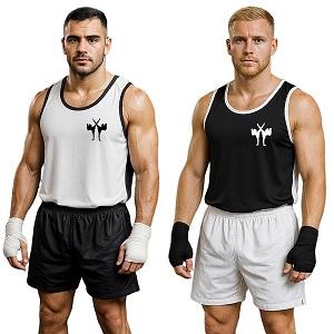 FIGHT-FIT - Maglia da boxe / Reversable / Nero + Bianco / Large