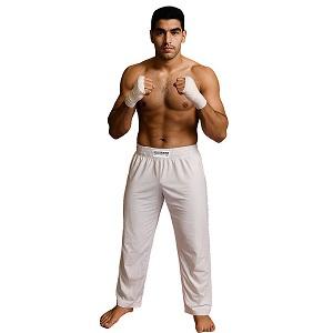 FIGHTERS - Pantaloni Kickboxing / Lycra / Bianco / Medium