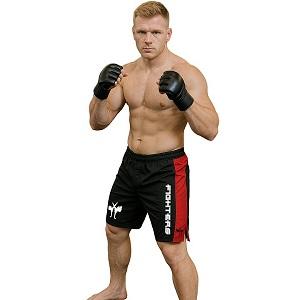 FIGHTERS - Pantaloncini da MMA / Cage / Nero-Rosso / XL