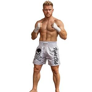 FIGHTERS - Pantaloncini Muay Thai / Fight Club Skull / Bianco / Large