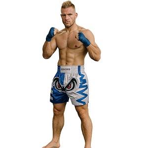 FIGHTERS - Pantaloncini Muay Thai / No Fear / Bianco-Blu / Medium