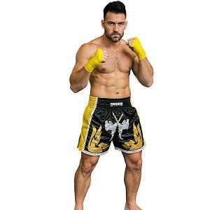 FIGHTERS - Pantaloncini Muay Thai / Elite Fighters / Nero-Giallo / XS