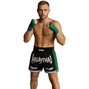 FIGHTERS - Pantaloncini Muay Thai / Elite Muay Thai / Nero-Verde / Medium