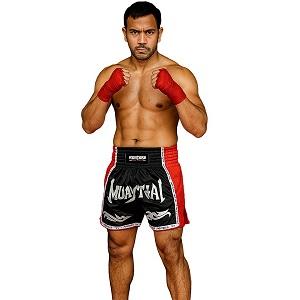 FIGHTERS - Pantaloncini Muay Thai / Elite Muay Thai / Nero-Rosso / XL