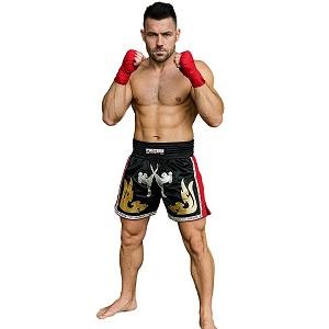 FIGHTERS - Pantaloncini Muay Thai / Elite Pro Fighters / Nero-Rosso / Large