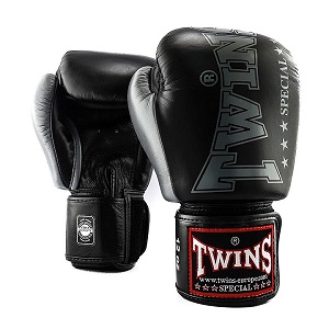 Twins - Boxhandschuhe / BGVL-8 / Schwarz-Grau / 12 oz