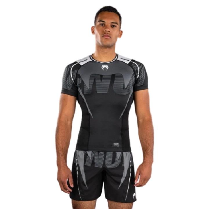 Venum - Rashguard / Adrenaline / Short Sleeve / Nero-Argento-Grigio / Small